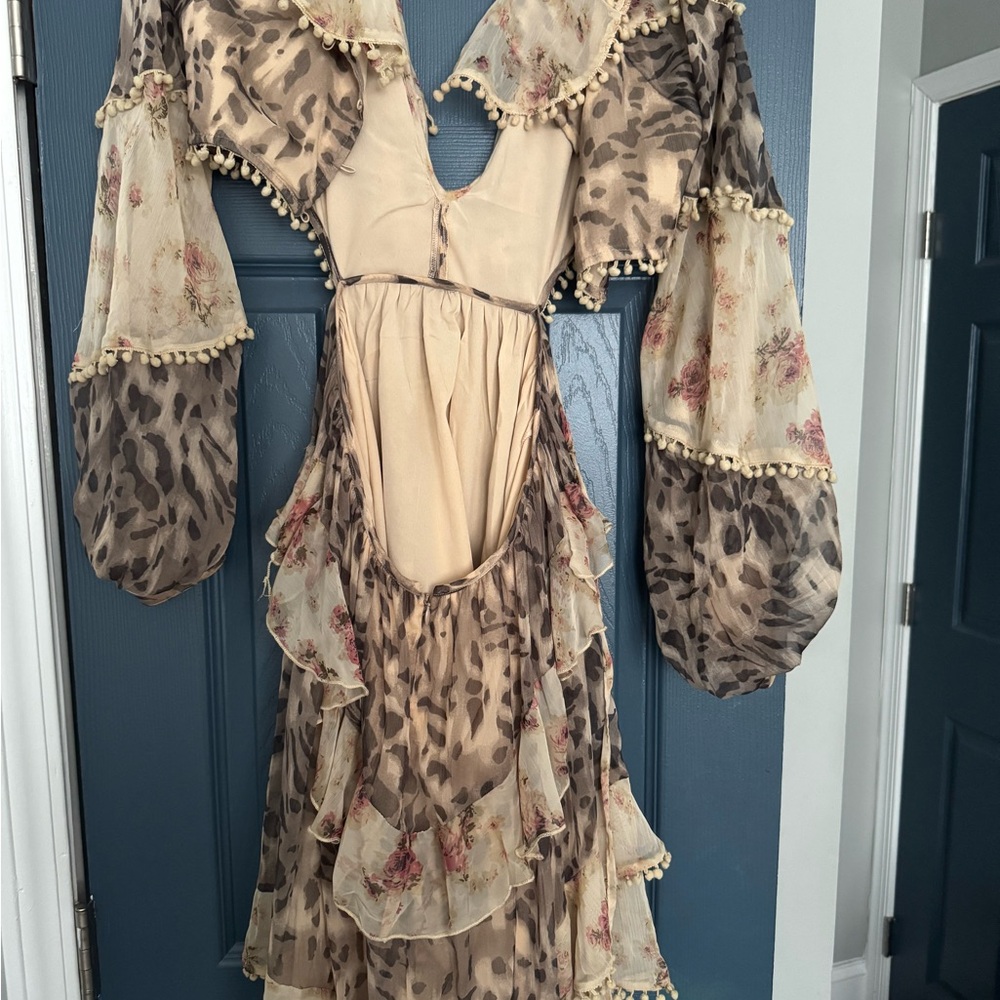 Floral Long Sleeve Dress with Ruffle Details - Picture 4 of 4